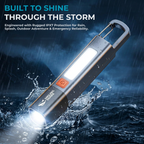 Rechargeable LED Flashlight with COB Side Light | Zoomable Torch Light | IPX7 Waterproof | USB Type-C Charging | Camping, Emergency & Work Light
