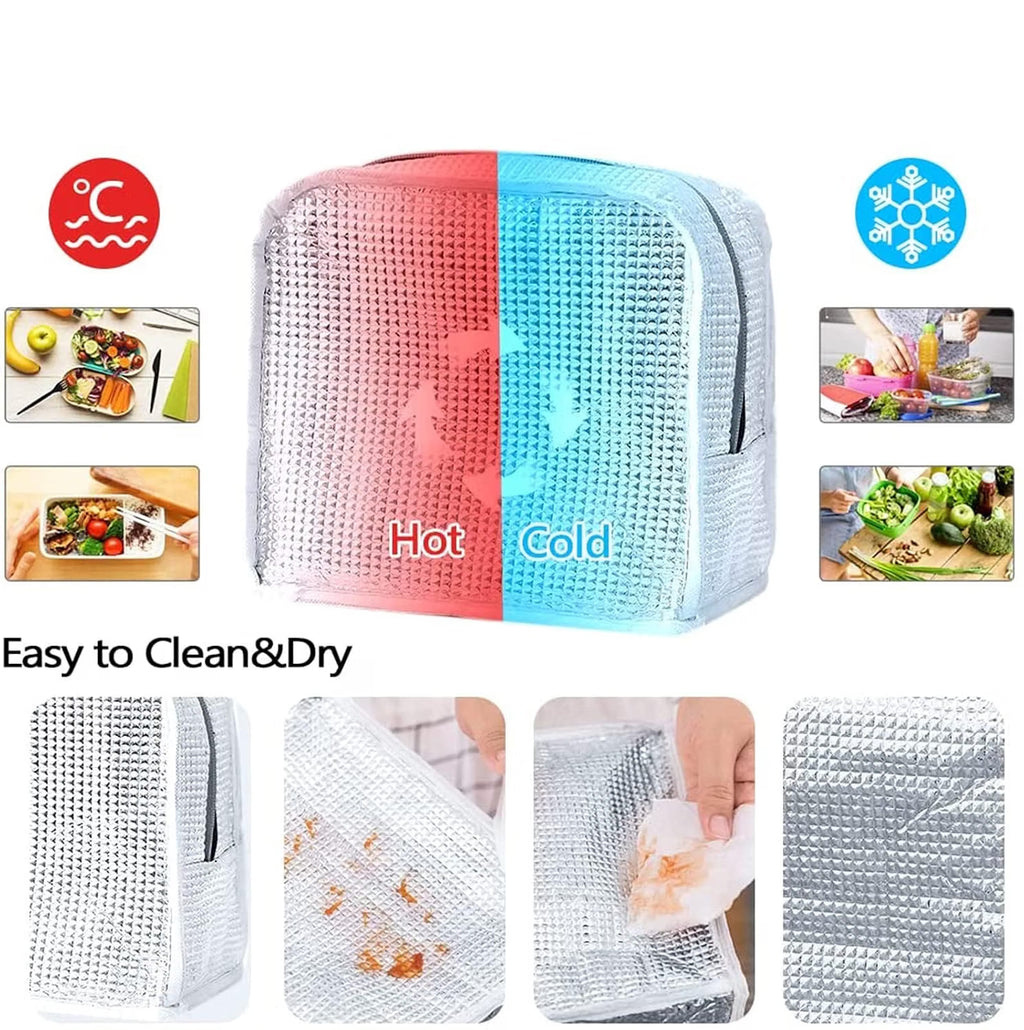 Insulated Lunch Bag with Spacious Storage & Double Handles – Portable Thermal Food Storage Bag for Office, School & Travel