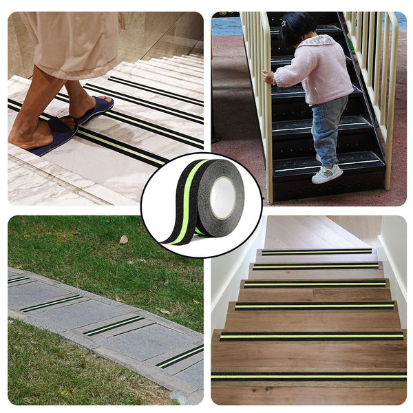 HUPLA Anti-Skid Glow in The Dark Safety Tape | Self-Adhesive Non-Slip Grip Tape for Stairs, Floors & Ramps