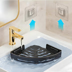 HUPLA Wall Mounted Corner Bathroom Shelf with Hooks & Drainage | Space-Saving Shower Caddy Organizer for Shampoo, Soap & Toiletries | Black