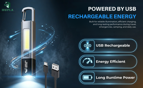 Rechargeable LED Flashlight with COB Side Light | Zoomable Torch Light | IPX7 Waterproof | USB Type-C Charging | Camping, Emergency & Work Light | No Warranty or Guarantee Available