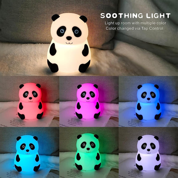 HUPLA Cute Panda LED Night Lamp | Soft Warm Bedside Night Light for Kids Room, Bedroom & Nursery