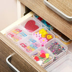 HUPLA Transparent Mini Plastic Storage Box 6 PCS with Hinged Lid | Small Multipurpose Organizer Container for Jewellery, Beads, Screws, Crafts & Small Accessories | 1 Pc