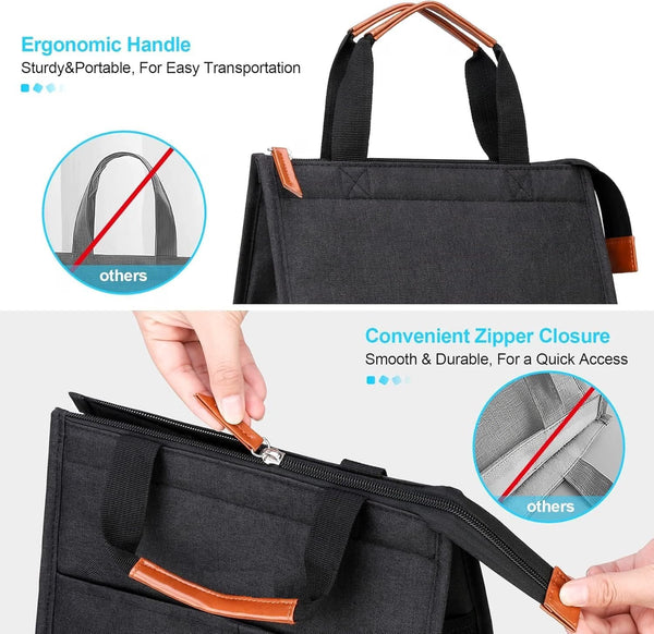 Multi-Purpose Utility Tote Bag with Multiple Pockets & Bottle Holder – Travel, Shopping & Daily Organizer Bag