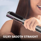 2-in-1 Hair Straightener & Styling Brush | Ceramic Hair Straightening Comb with LCD Display