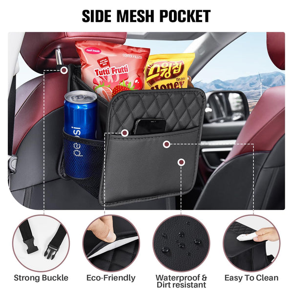Car Seat Side Organizer & Storage Bag with Bottle Holder and Mobile Pocket