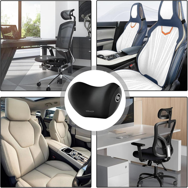 Car Neck Pillow for Headrest – Ergonomic Neck Support Cushion for Comfortable Driving, Black/Grey