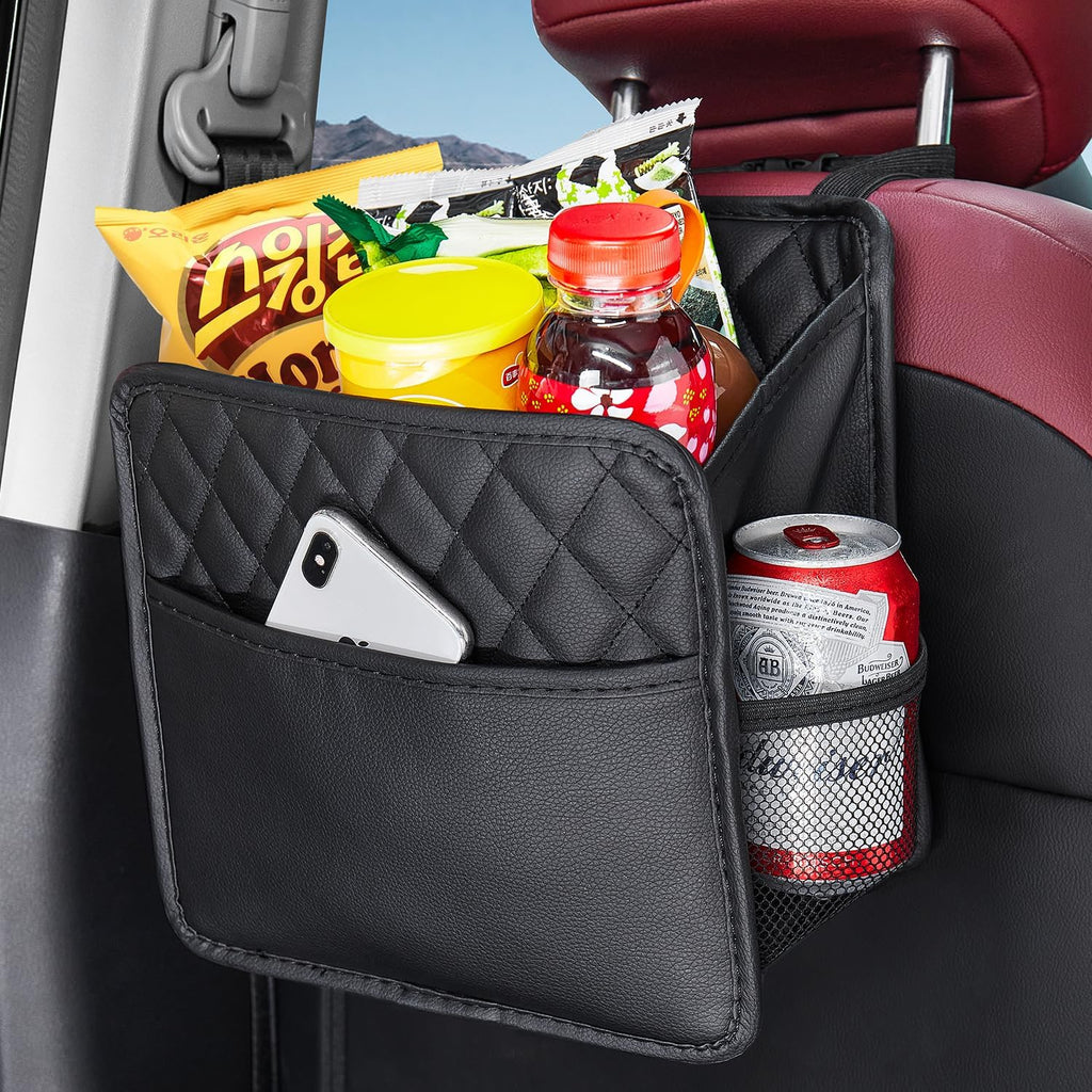 Car Seat Side Organizer & Storage Bag with Bottle Holder and Mobile Pocket