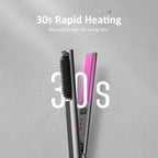 2-in-1 Hair Straightener & Styling Brush | Ceramic Hair Straightening Comb with LCD Display