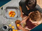 HUPLA Stainless Steel Over Sink Strainer Basket | Expandable Kitchen Sink Colander with Fine Mesh for Washing Fruits, Vegetables & Draining Pasta