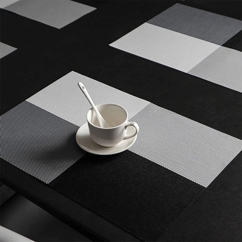 HUPLA Premium PVC Dining Table Placemat 30 × 45 cm | Non-Slip Woven Table Mat for Dining Table, Kitchen & Home | Flexible, Reusable & Easy to Clean