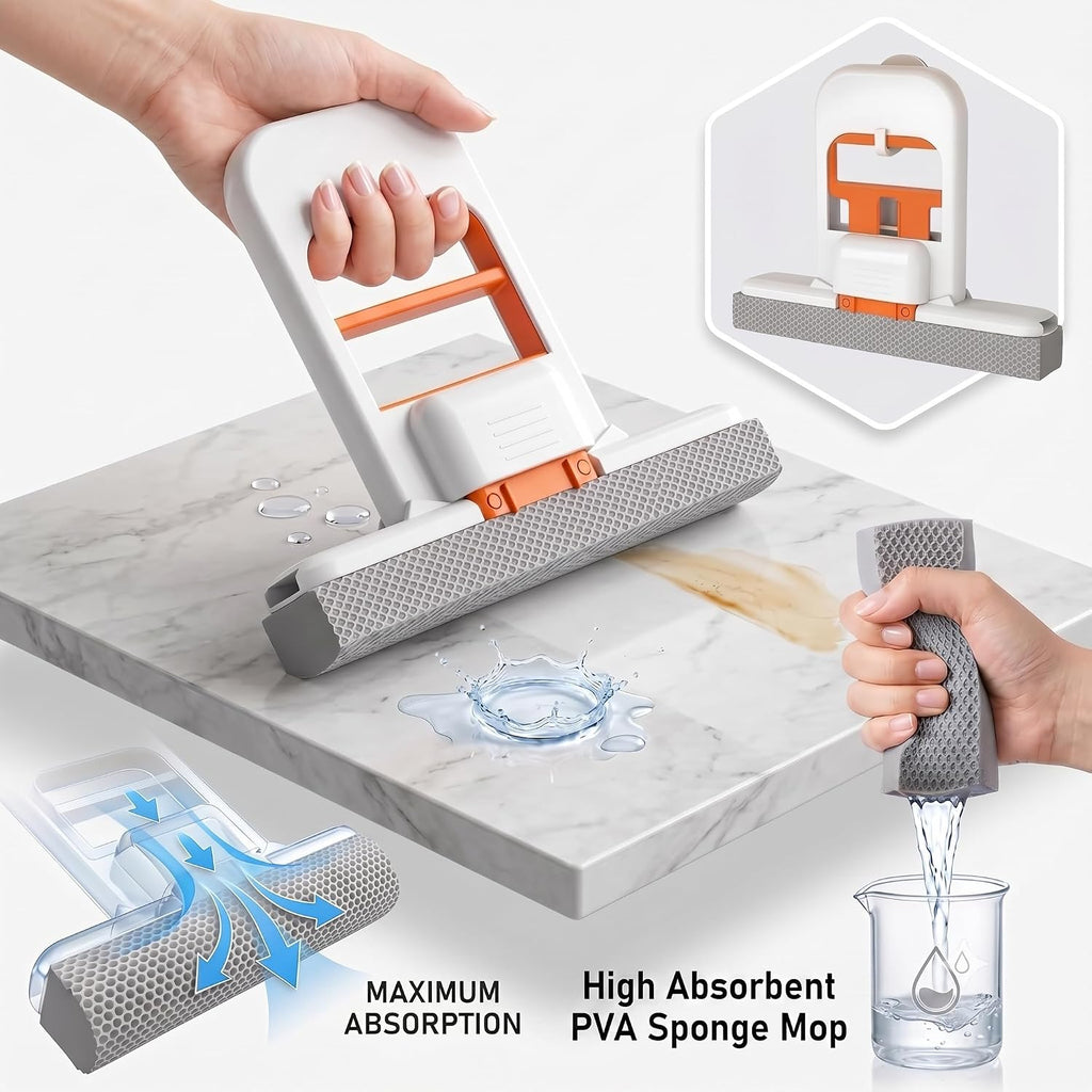 HUPLA Foldable Water Absorbing Cleaning Wiper | Multipurpose Sponge Squeegee for Kitchen, Bathroom & Glass