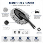 Microfiber Car Cleaning Duster Brush – Round Chenille Dusting Mop with Ergonomic Handle for Car Interior & Home Cleaning