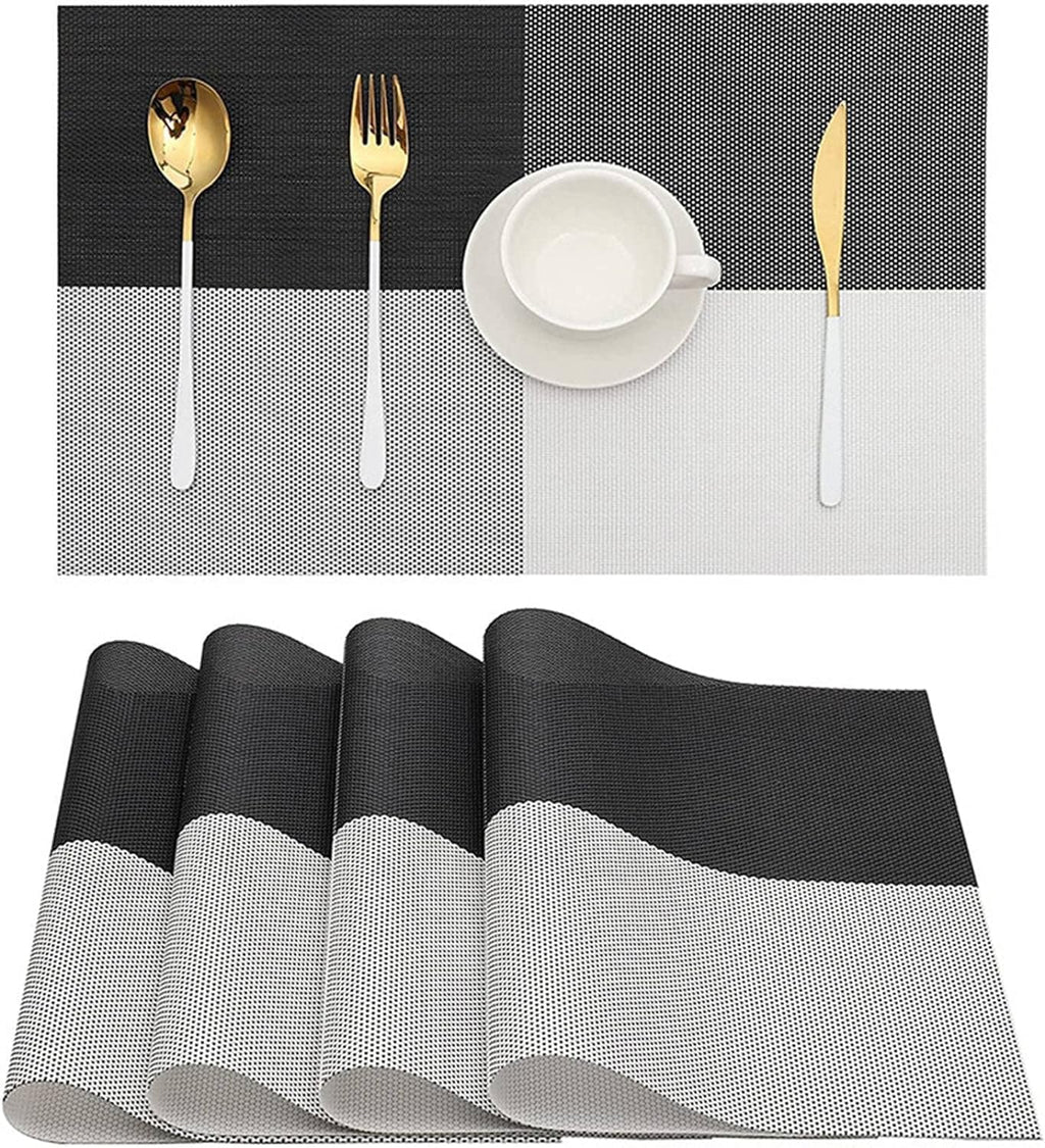 HUPLA Premium PVC Dining Table Placemat 30 × 45 cm | Non-Slip Woven Table Mat for Dining Table, Kitchen & Home | Flexible, Reusable & Easy to Clean