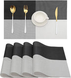 HUPLA Premium PVC Dining Table Placemat 30 × 45 cm | Non-Slip Woven Table Mat for Dining Table, Kitchen & Home | Flexible, Reusable & Easy to Clean
