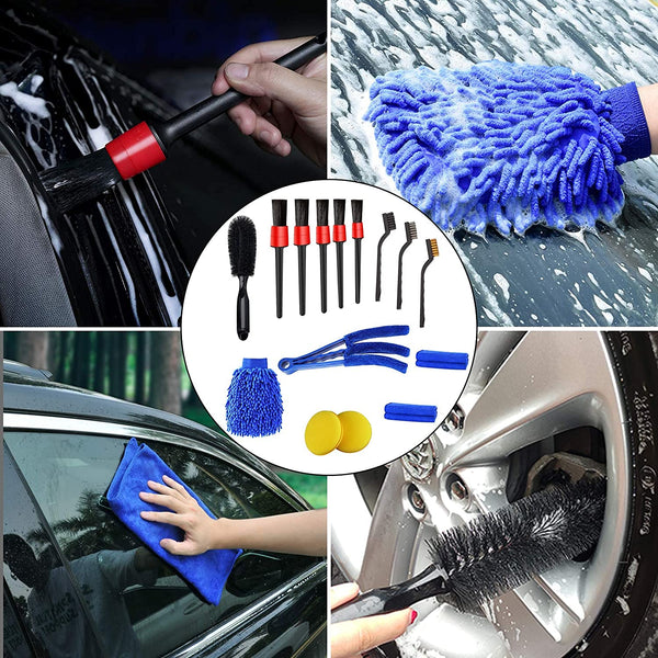 16-Piece Car Detailing Brush & Cleaning Kit – Interior & Exterior Care Set