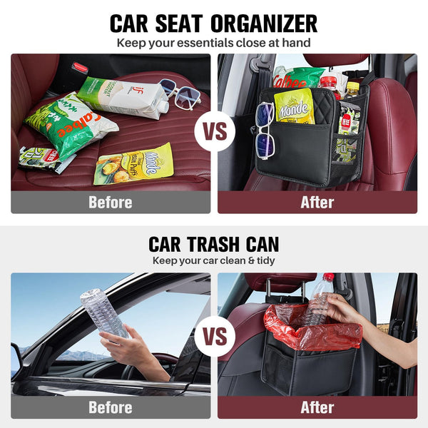 Car Seat Side Organizer & Storage Bag with Bottle Holder and Mobile Pocket