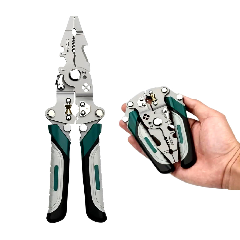 9-in-1 multifunction plier with wire stripper and cutter for electrical and DIY work