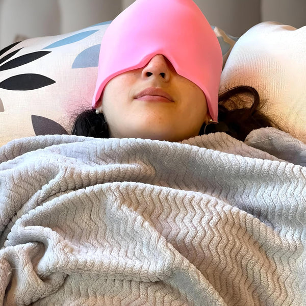 Cooling Headache Relief Cap – Stretchable Reusable Cold Therapy Head Wrap for Relaxation, Rest & Eye Comfort