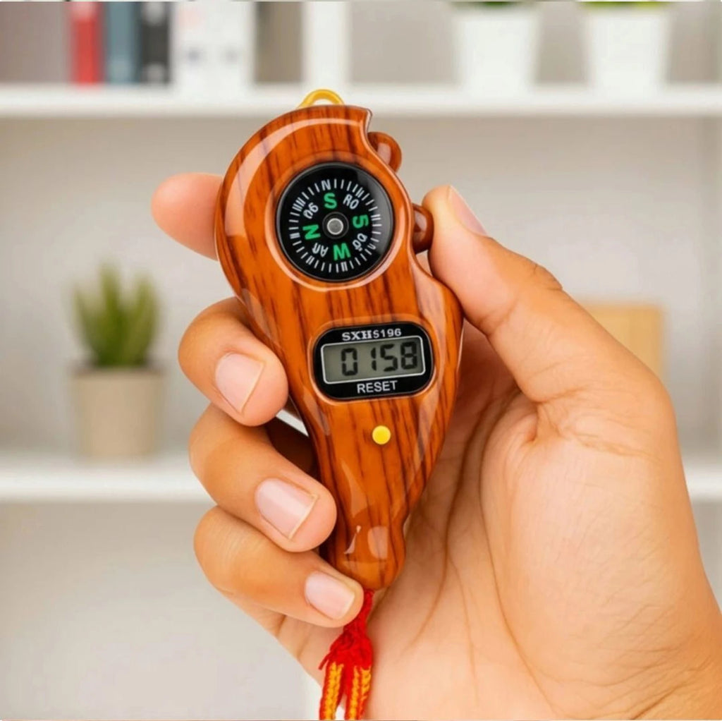 Digital Tally Counter with Compass | 4-Digit Electronic Finger Click Counter for Mantra Jaap, Prayer, Meditation, Yoga & Daily Counting | Portable Handheld Digital Jap Counter with Wooden Finish