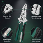 9 in 1 Multifunction Wire Stripper Plier with Electric Test Pen | Foldable Combination Tool for Electricians