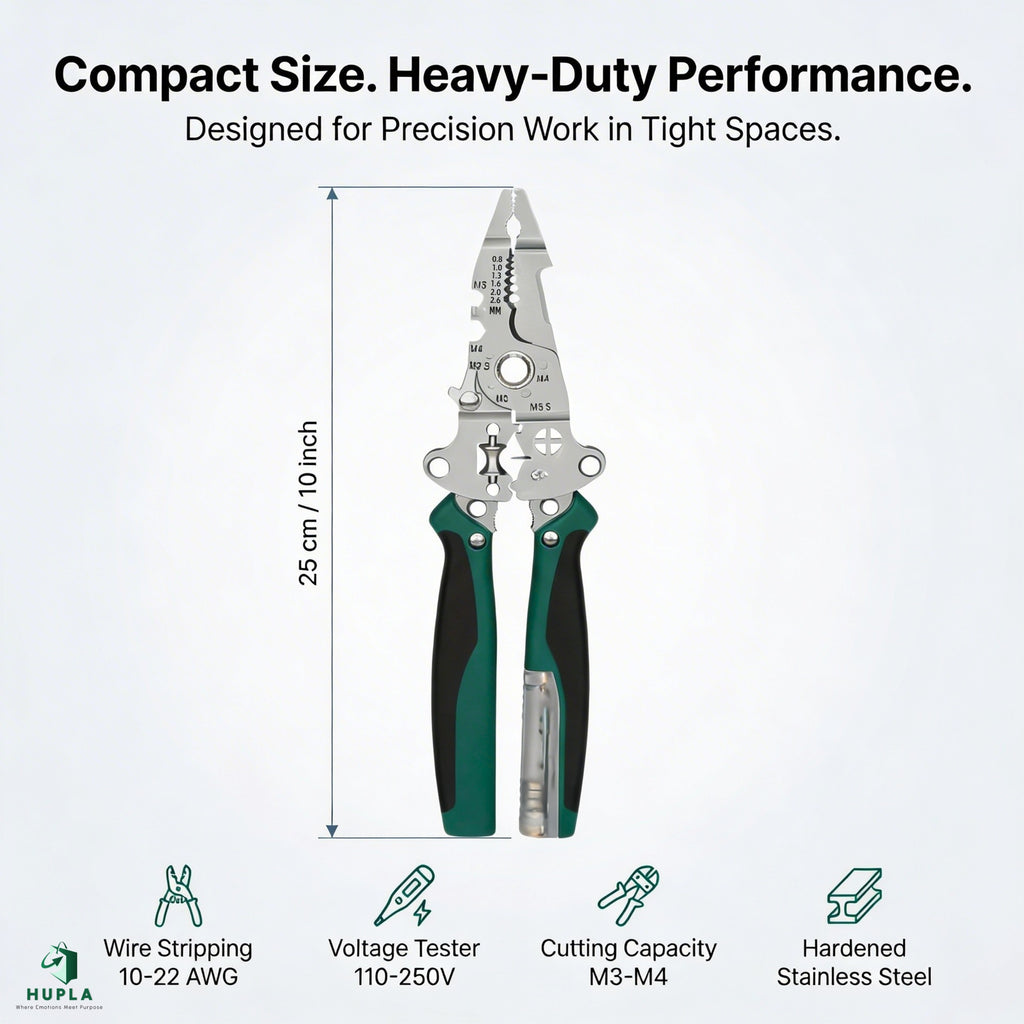 9 in 1 Multifunction Wire Stripper Plier with Electric Test Pen | Foldable Combination Tool for Electricians