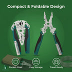 9 in 1 Multifunction Wire Stripper Plier with Electric Test Pen | Foldable Combination Tool for Electricians