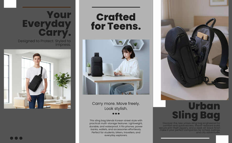 HUPLA Premium Utility Sling Backpack – Urban Edge Edition.