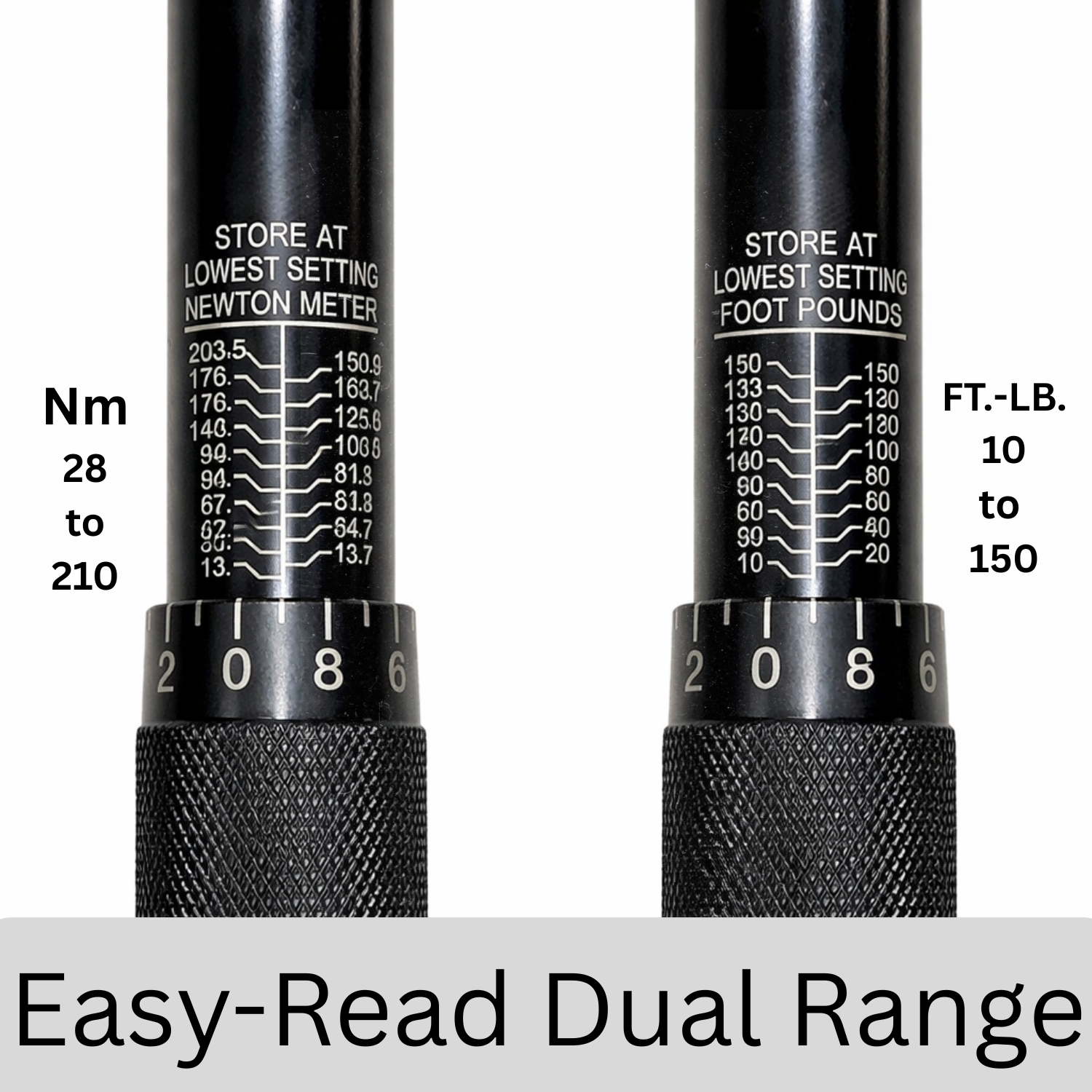 HUPLA 1/2-Inch Drive Torque Wrench 10–150 ft-lb | Adjustable Click Type Torque Wrench with ±4% Accuracy & Storage Case