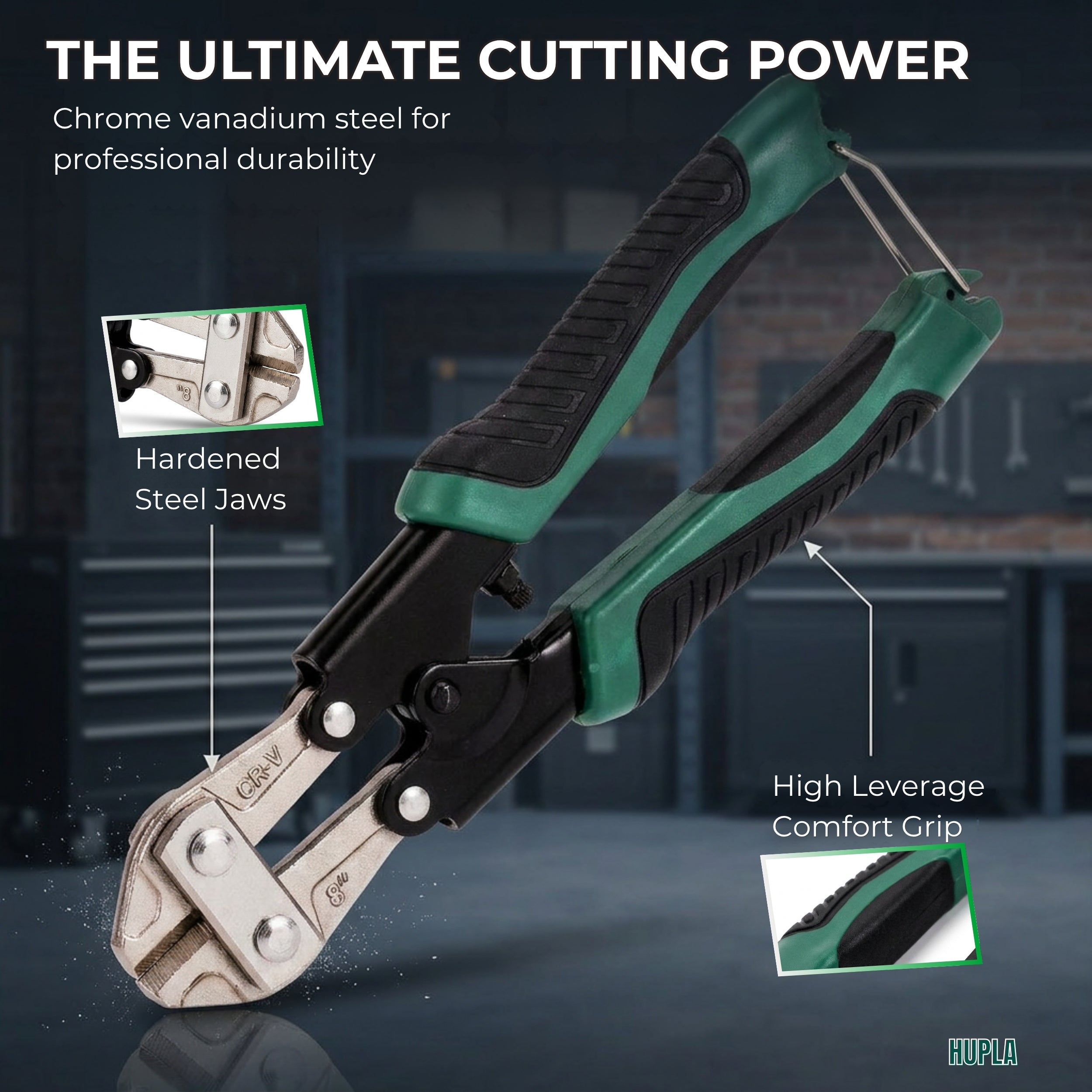 8 Inch Heavy Duty Bolt Cutter | CR-V Steel Wire & Cable Cutter | Anti-Slip TPR Handle Industrial Cutting Tool