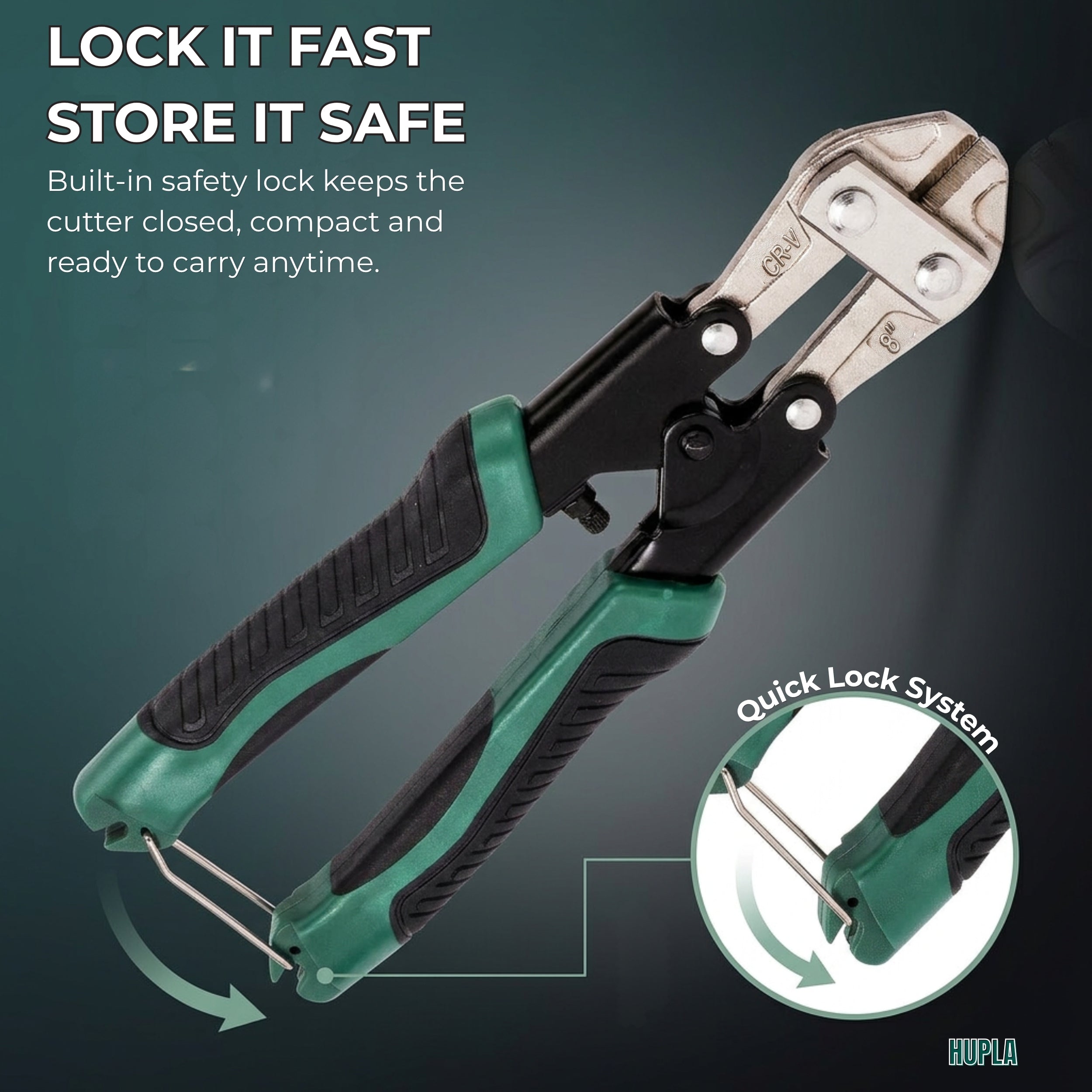 8 Inch Heavy Duty Bolt Cutter | CR-V Steel Wire & Cable Cutter | Anti-Slip TPR Handle Industrial Cutting Tool