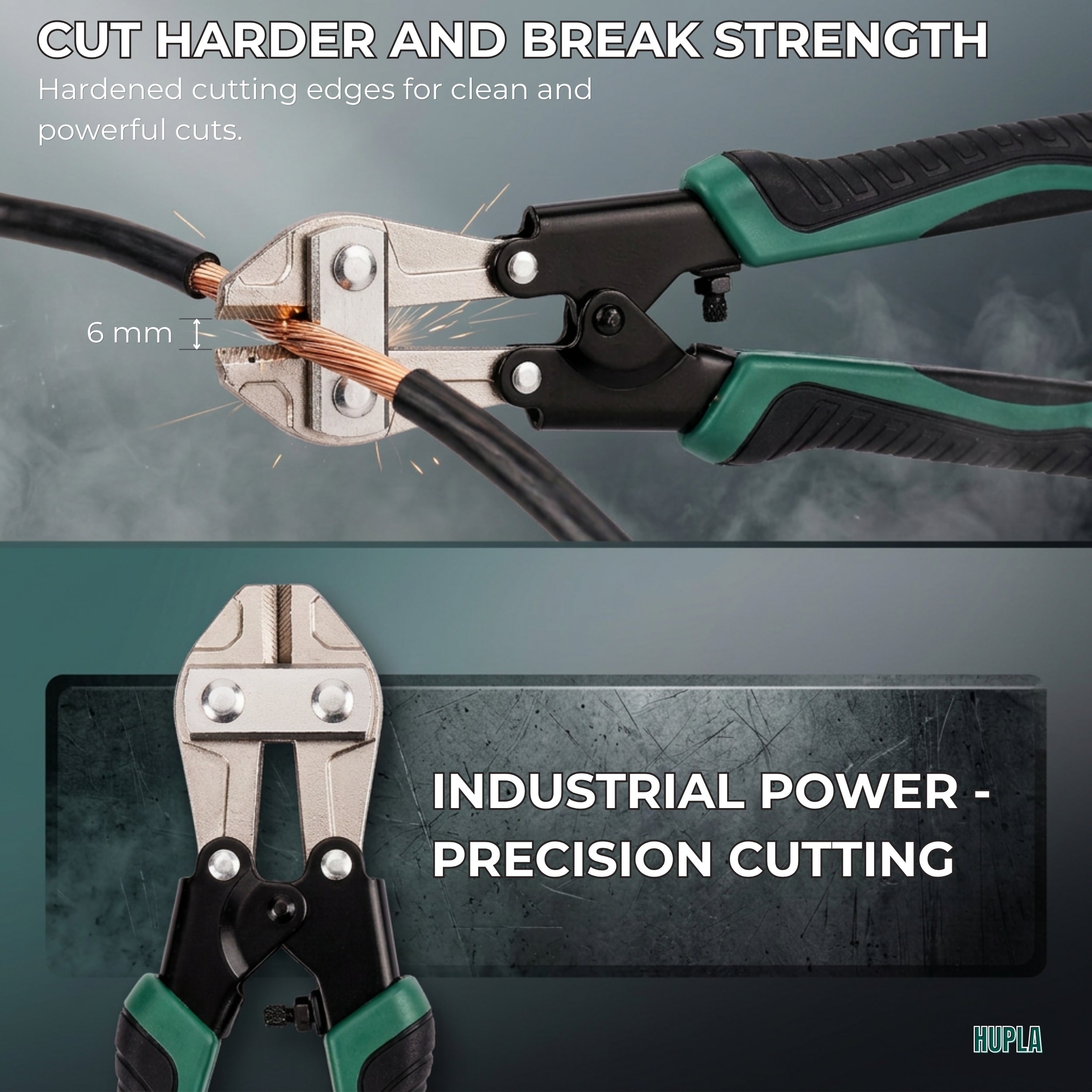 8 Inch Heavy Duty Bolt Cutter | CR-V Steel Wire & Cable Cutter | Anti-Slip TPR Handle Industrial Cutting Tool