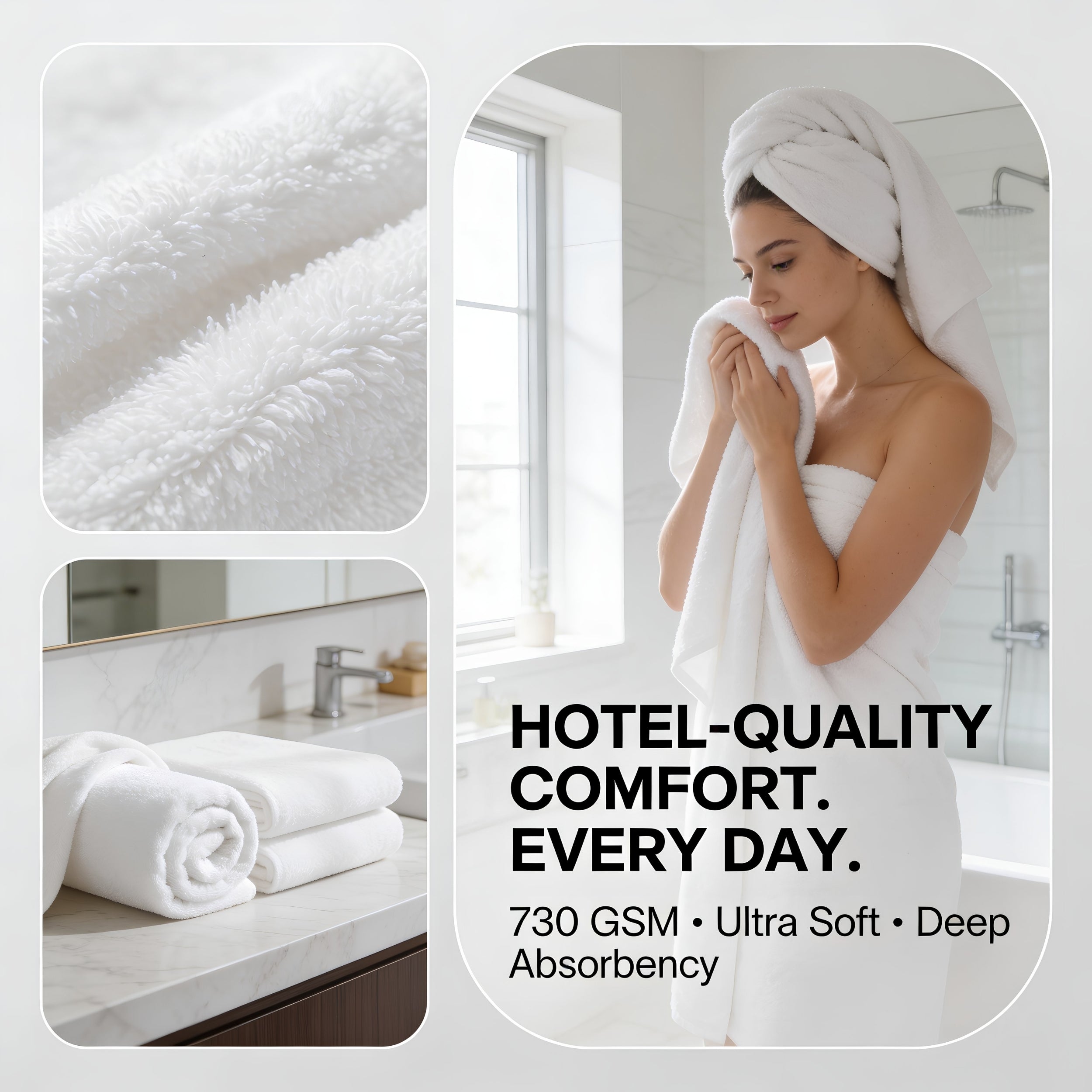 730 GSM Premium Cotton Bath Towel – Ultra Thick, Super Soft & Hotel Luxury 730 GSM Premium Cotton Bath Towel | Ultra Thick Luxury Hotel Towel