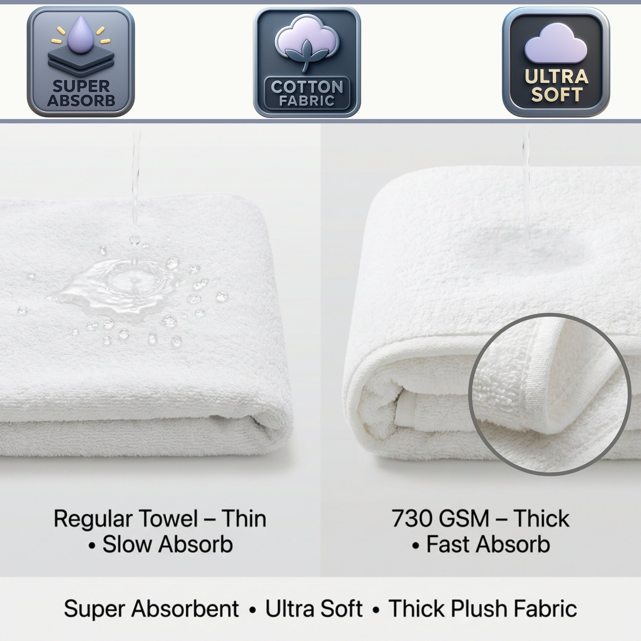 730 GSM Premium Cotton Bath Towel – Ultra Thick, Super Soft & Hotel Luxury 730 GSM Premium Cotton Bath Towel | Ultra Thick Luxury Hotel Towel