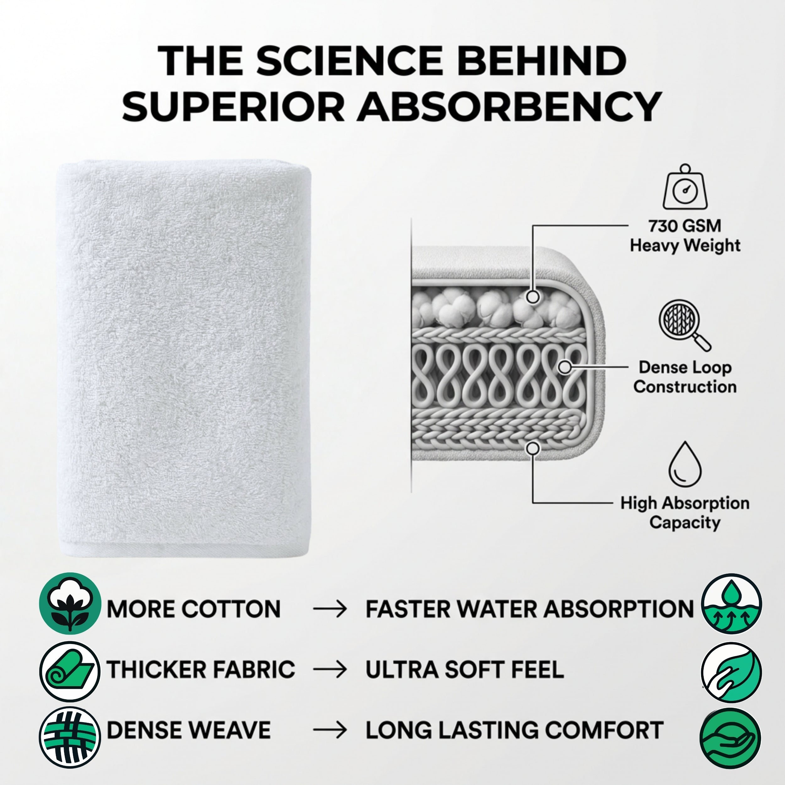 730 GSM Premium Cotton Bath Towel – Ultra Thick, Super Soft & Hotel Luxury 730 GSM Premium Cotton Bath Towel | Ultra Thick Luxury Hotel Towel