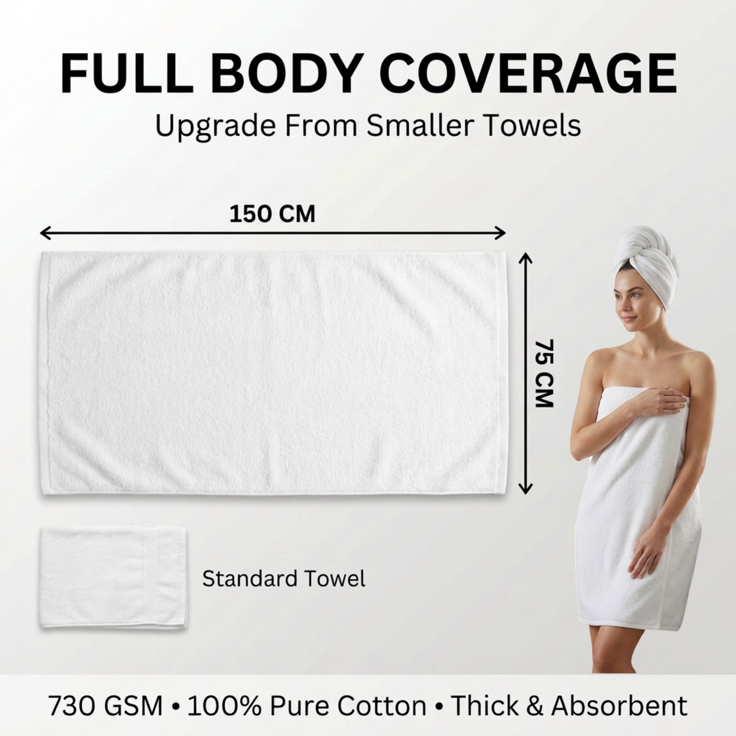 730 GSM Premium Cotton Bath Towel – Ultra Thick, Super Soft & Hotel Luxury 730 GSM Premium Cotton Bath Towel | Ultra Thick Luxury Hotel Towel