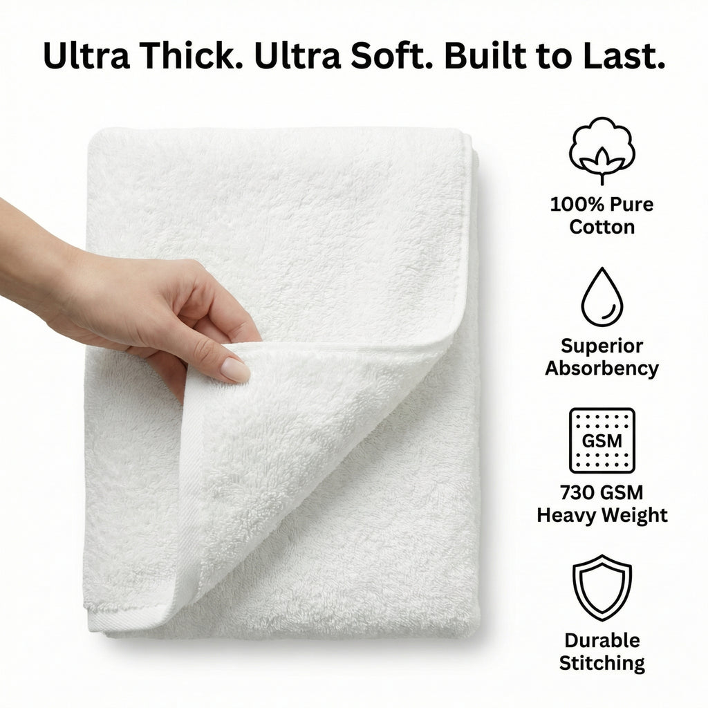 730 GSM Premium Cotton Bath Towel – Ultra Thick, Super Soft & Hotel Luxury 730 GSM Premium Cotton Bath Towel | Ultra Thick Luxury Hotel Towel
