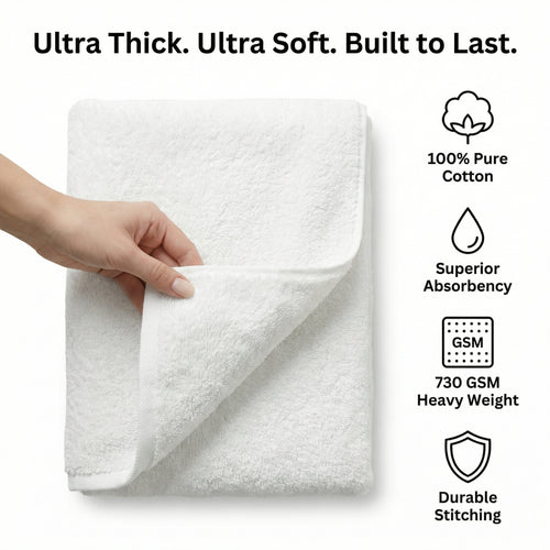 730 GSM Premium Cotton Bath Towel – Ultra Thick, Super Soft & Hotel Luxury 730 GSM Premium Cotton Bath Towel | Ultra Thick Luxury Hotel Towel