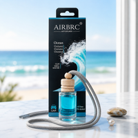 HUPLA Ocean Car Air Freshener 12ml | Hanging Car Perfume with Wooden Cap | Long Lasting Fresh Ocean Fragrance | Leak Resistant Car Perfume Bottle for Cars, SUVs & Trucks