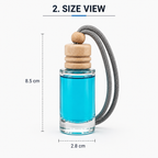 HUPLA Ocean Car Air Freshener 12ml | Hanging Car Perfume with Wooden Cap | Long Lasting Fresh Ocean Fragrance | Leak Resistant Car Perfume Bottle for Cars, SUVs & Trucks