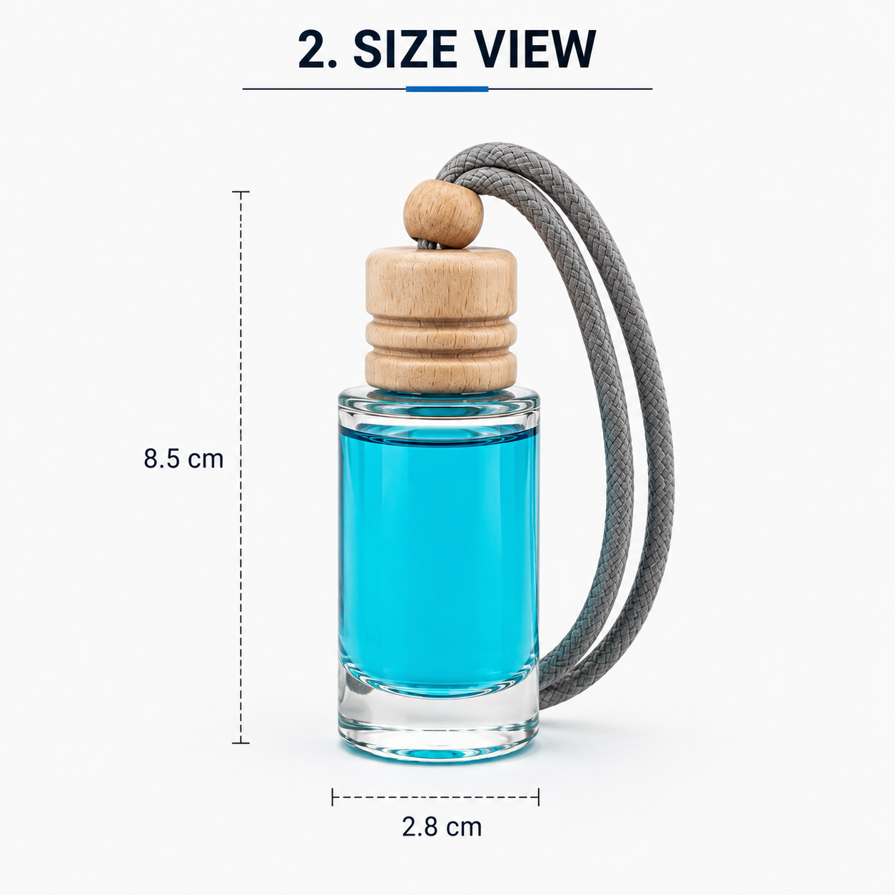 HUPLA Ocean Car Air Freshener 12ml | Hanging Car Perfume with Wooden Cap | Long Lasting Fresh Ocean Fragrance | Leak Resistant Car Perfume Bottle for Cars, SUVs & Trucks