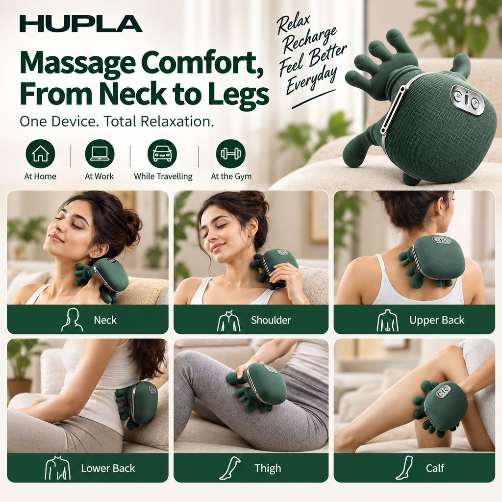 Electric Shoulder & Neck Massager with Heat | Deep Tissue Handheld Pain Relief Machine (40°C–45°C)