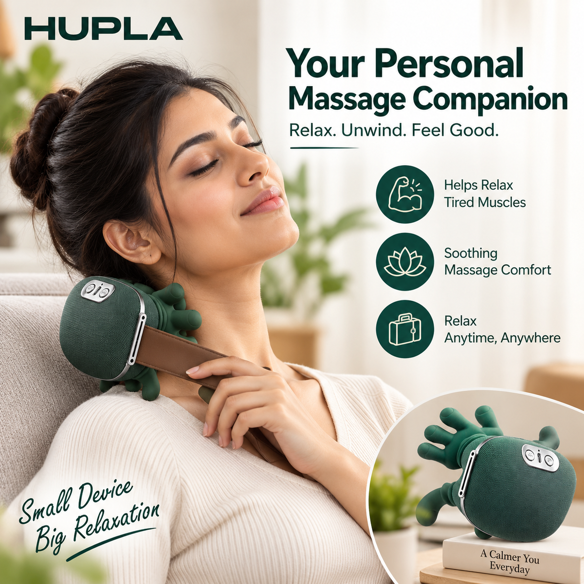 Electric Shoulder & Neck Massager with Heat | Deep Tissue Handheld Pain Relief Machine (40°C–45°C)