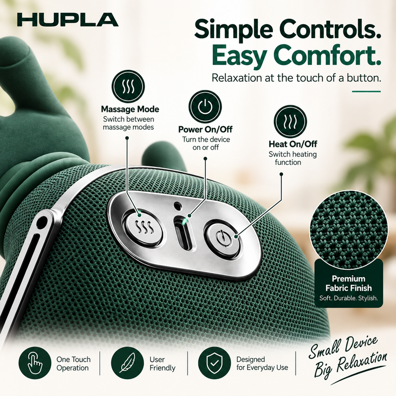Electric Shoulder & Neck Massager with Heat | Deep Tissue Handheld Pain Relief Machine (40°C–45°C)