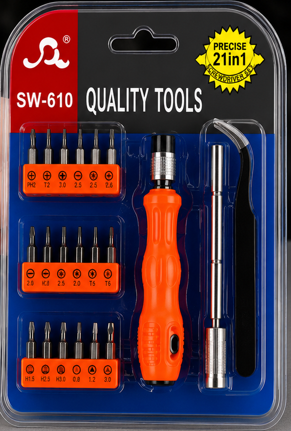 HUPLA 21-in-1 Precision Screwdriver Set | Magnetic Repair Tool Kit with Interchangeable Bits for Mobile, Laptop, Watch, Eyeglasses & Electronics HUPLA 21-in-1 Precision Screwdriver Set | Magnetic Electronics Repair Tool Kit