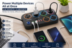 Universal Extension Board with 6 Sockets & 4 USB Ports | Surge Protected Power Strip | Universal Extension Board with 6 Universal Sockets & 4 USB Charging Ports | Surge Protection | Multi Plug Power Strip for Home, Office & Travel