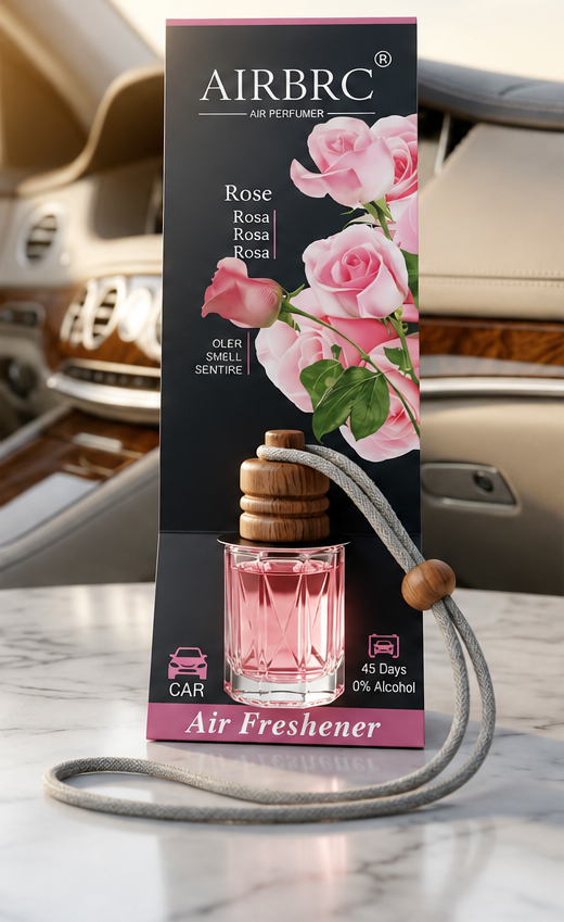 Rose Car Air Freshener Hanging Perfume | Long Lasting Floral Fragrance Diffuser for Car, Home & Office