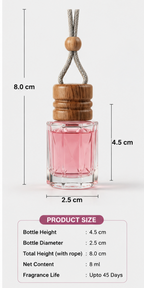 Rose Car Air Freshener Hanging Perfume | Long Lasting Floral Fragrance Diffuser for Car, Home & Office