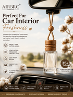 HUPLA Cotton Hanging Car Air Freshener | Premium Long Lasting Car Perfume Bottle | Luxury Cotton Fragrance Diffuser for Car Interior (8ml)