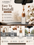 HUPLA Cotton Hanging Car Air Freshener | Premium Long Lasting Car Perfume Bottle | Luxury Cotton Fragrance Diffuser for Car Interior (8ml)